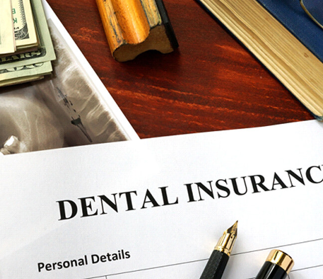 Dental Insurance form on a desk