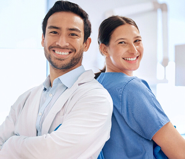 two members of a dental team