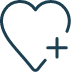 Animated heart with plus sign
