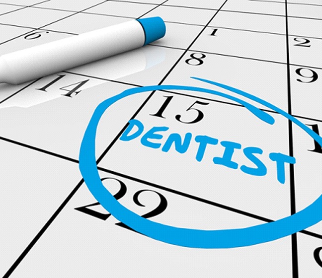 Dental appointment circled on calendar